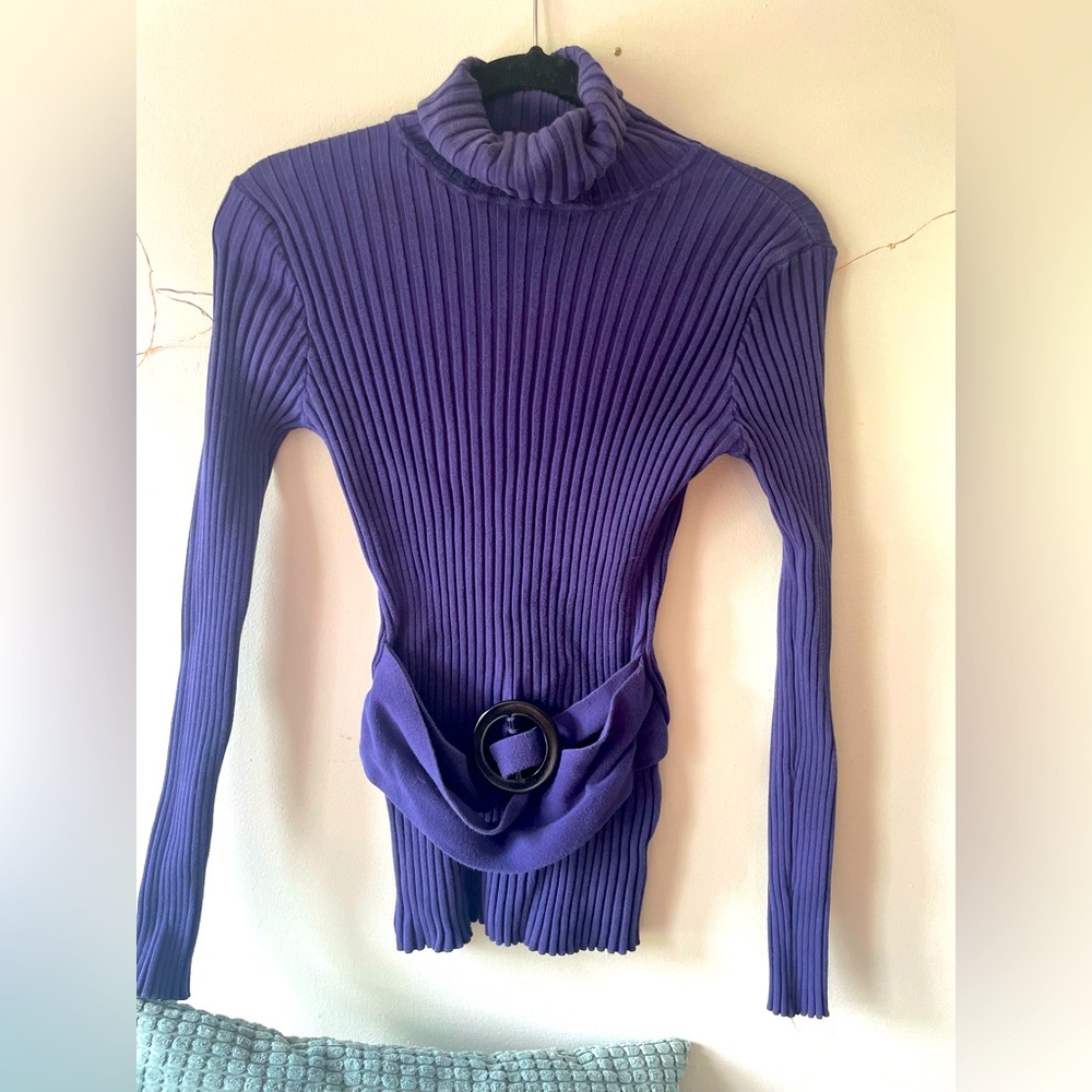 Vintage Tracy M. Belted Turtleneck